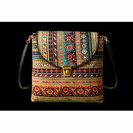 bohemian rhapsody tapestry crossbody – multi-color floral & tribal mix