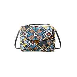 floral tapestry satchel handbag