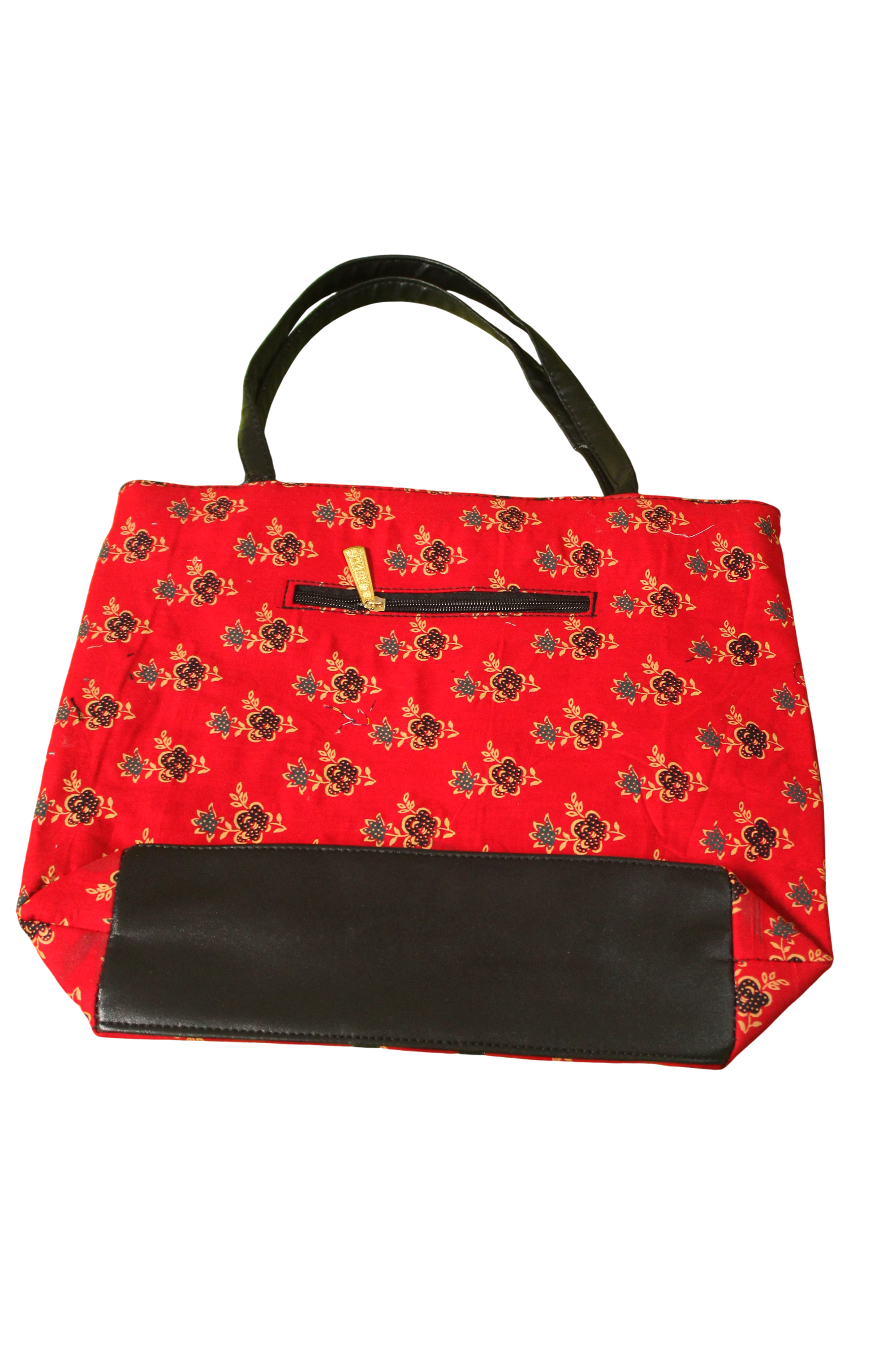 Handcrafted Bohemian Geometric Print Canvas Tote Bag with Matching Utility Pouch image 2