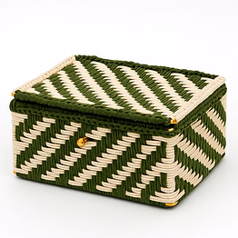 hng bharat macrame storage basket with lid