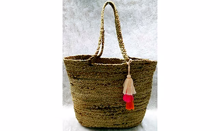 Jute tote handbag for women accessories