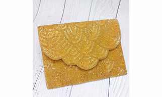 Gold beaded clutch bag for women accessoriesc