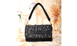 Beaded peach-colored clutch puse for women accessories