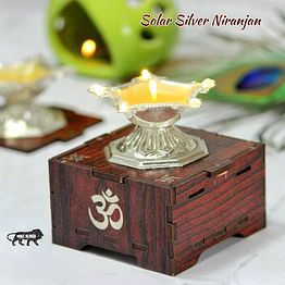 solar silver niranjan diya