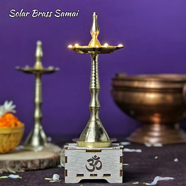 solar brass diya