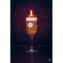 golden champagne candle