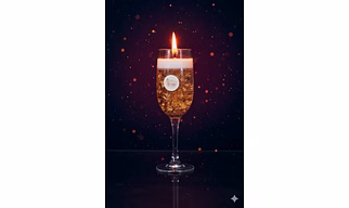 Golden Champagne Candle