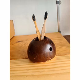 coconut shell brush / pen holder