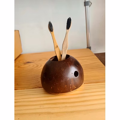 coconut shell brush / pen holder
