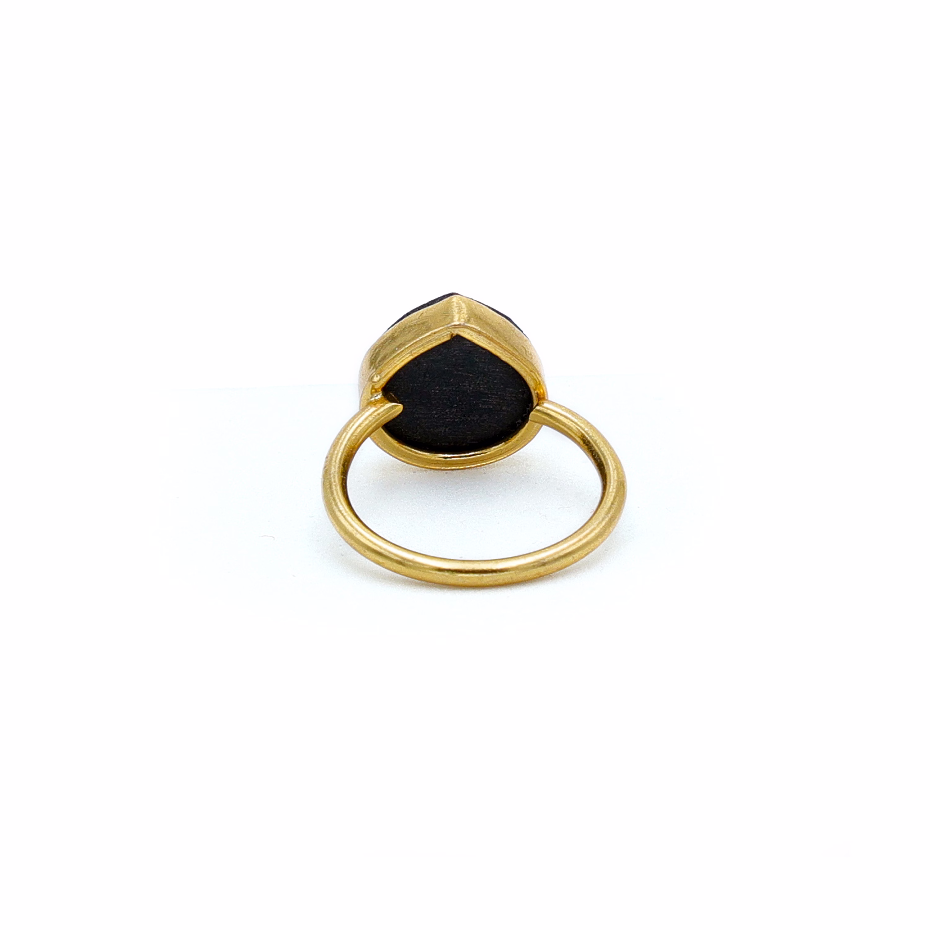 Dua Black Onyx Heart Ring – Bold Gold-Plated Engagement Ring, Protective Jewelry image 4