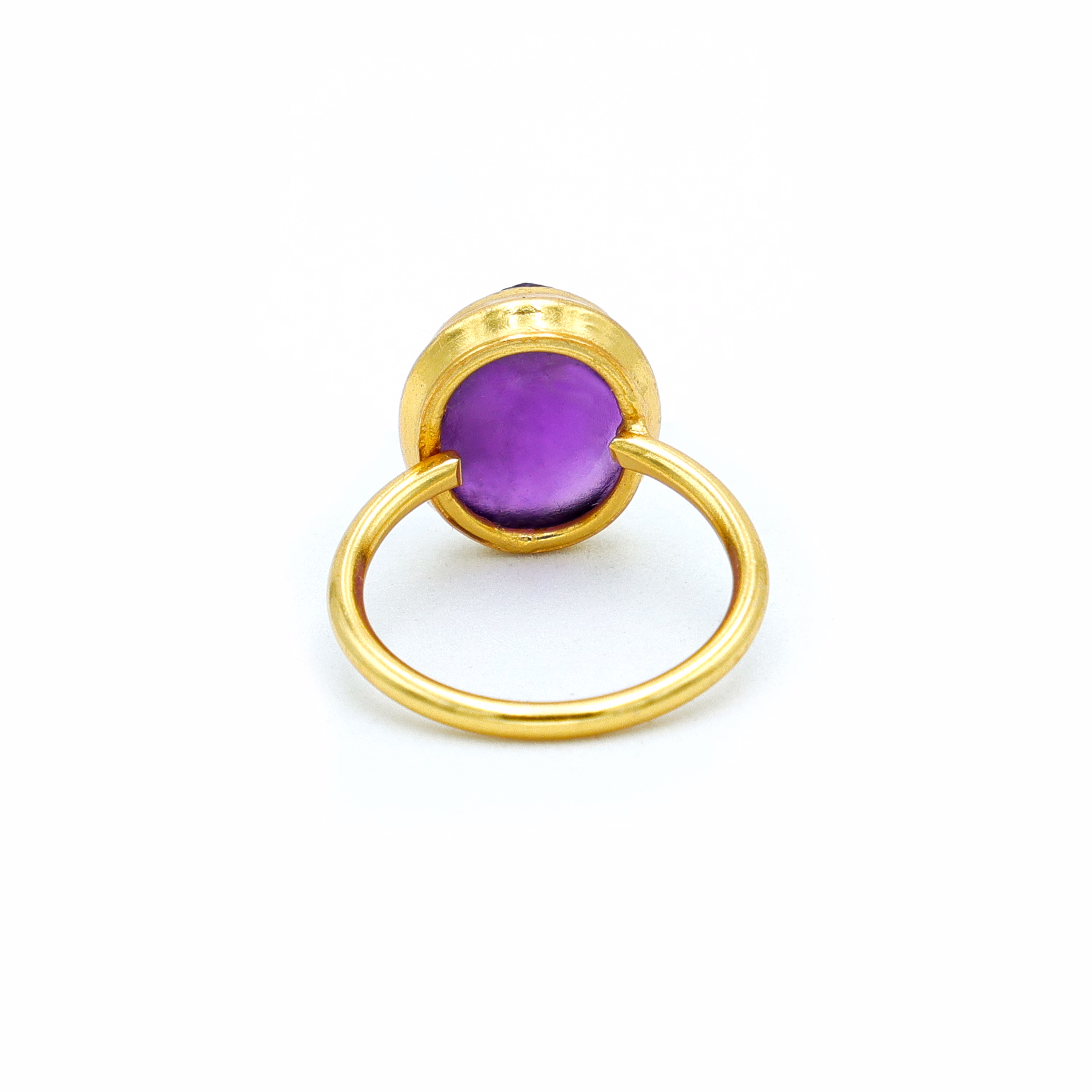Dua Amethyst Oval Ring – Luxury Gold-Plated Birthstone Jewelry for Women image 4