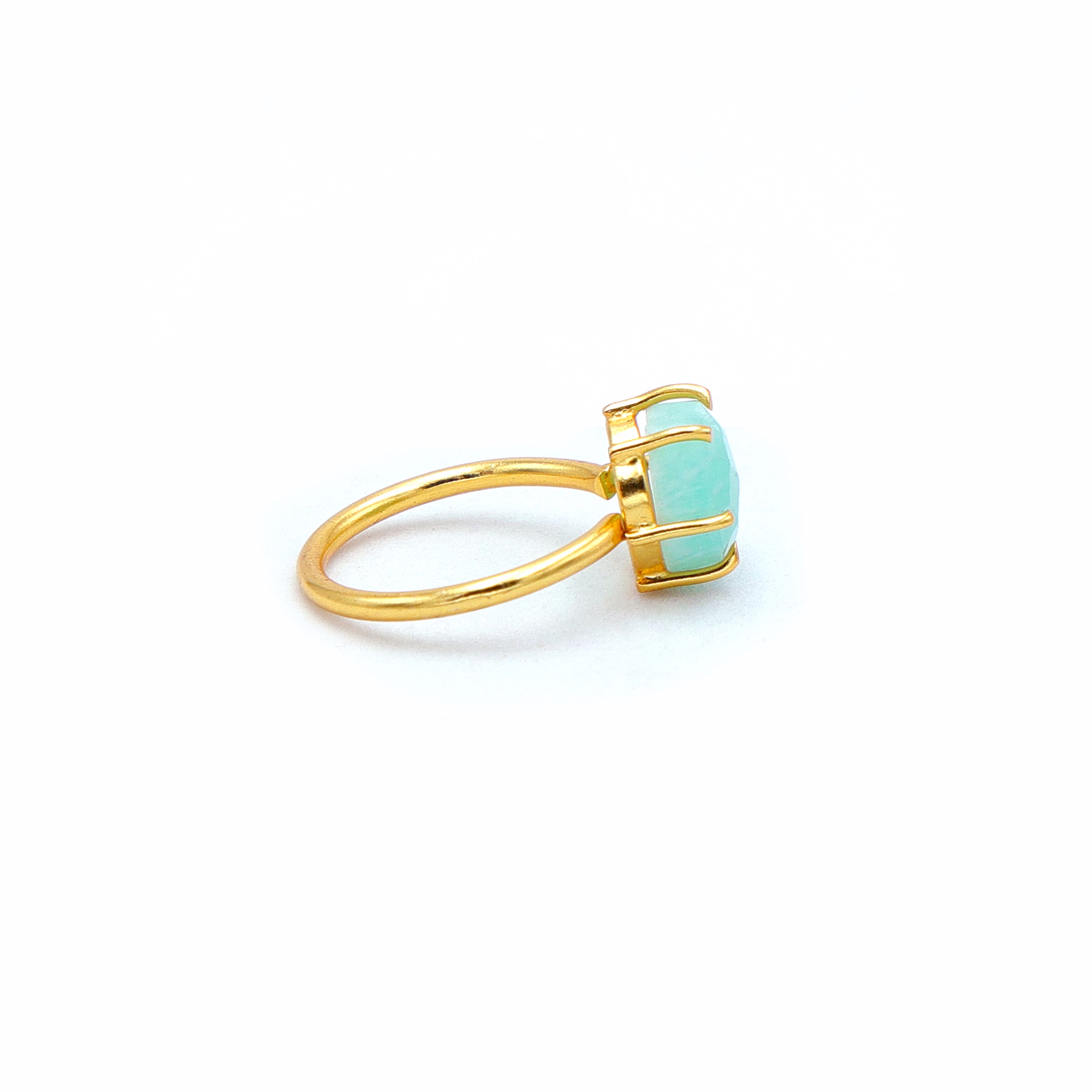 Dua Amazonite Heart Carving Ring – Handmade Green Crystal Love Ring, Boho Jewelry image 3