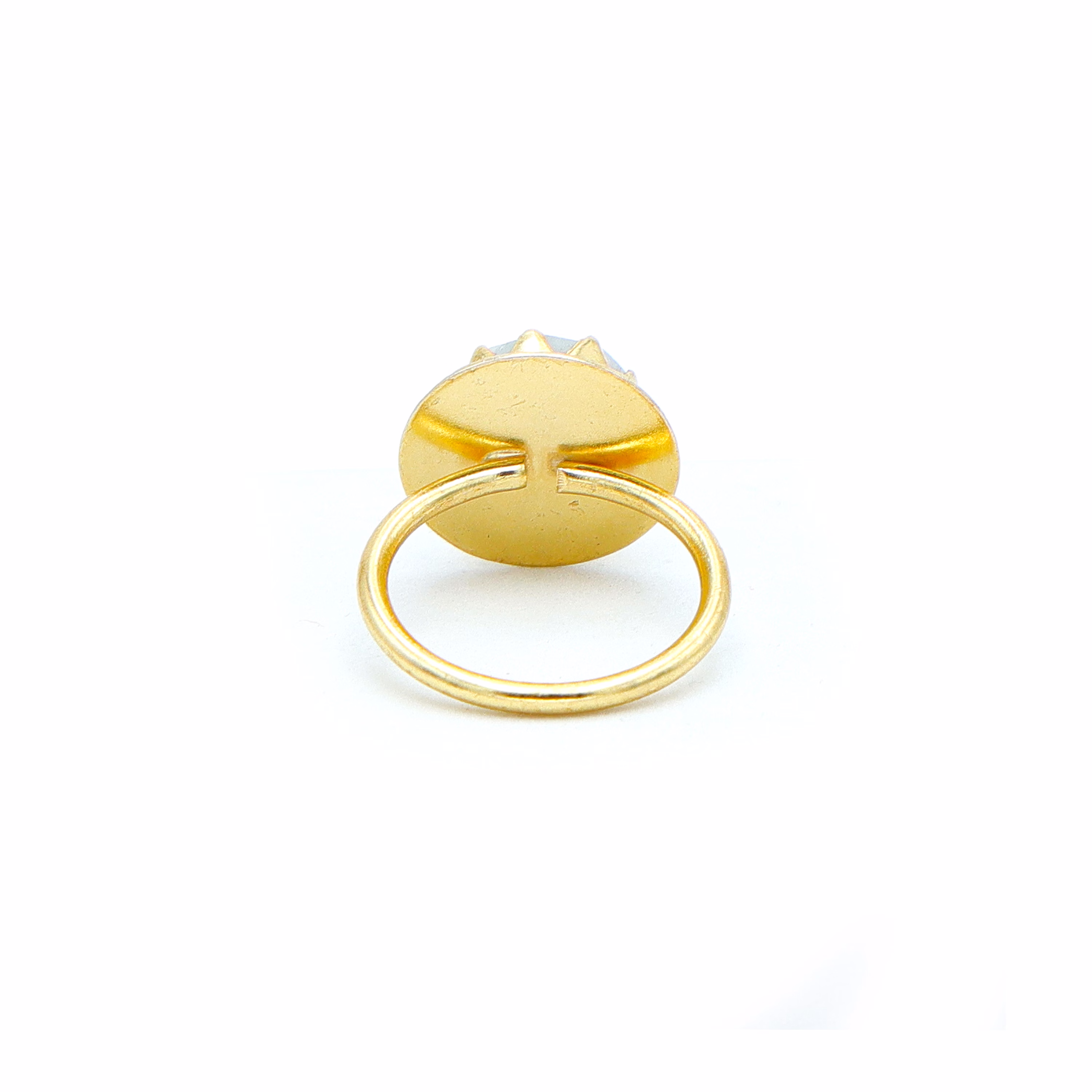 Dua Rainbow Moonstone Ring – Dazzling White Crystal Adjustable Gold-Plated Ring image 4