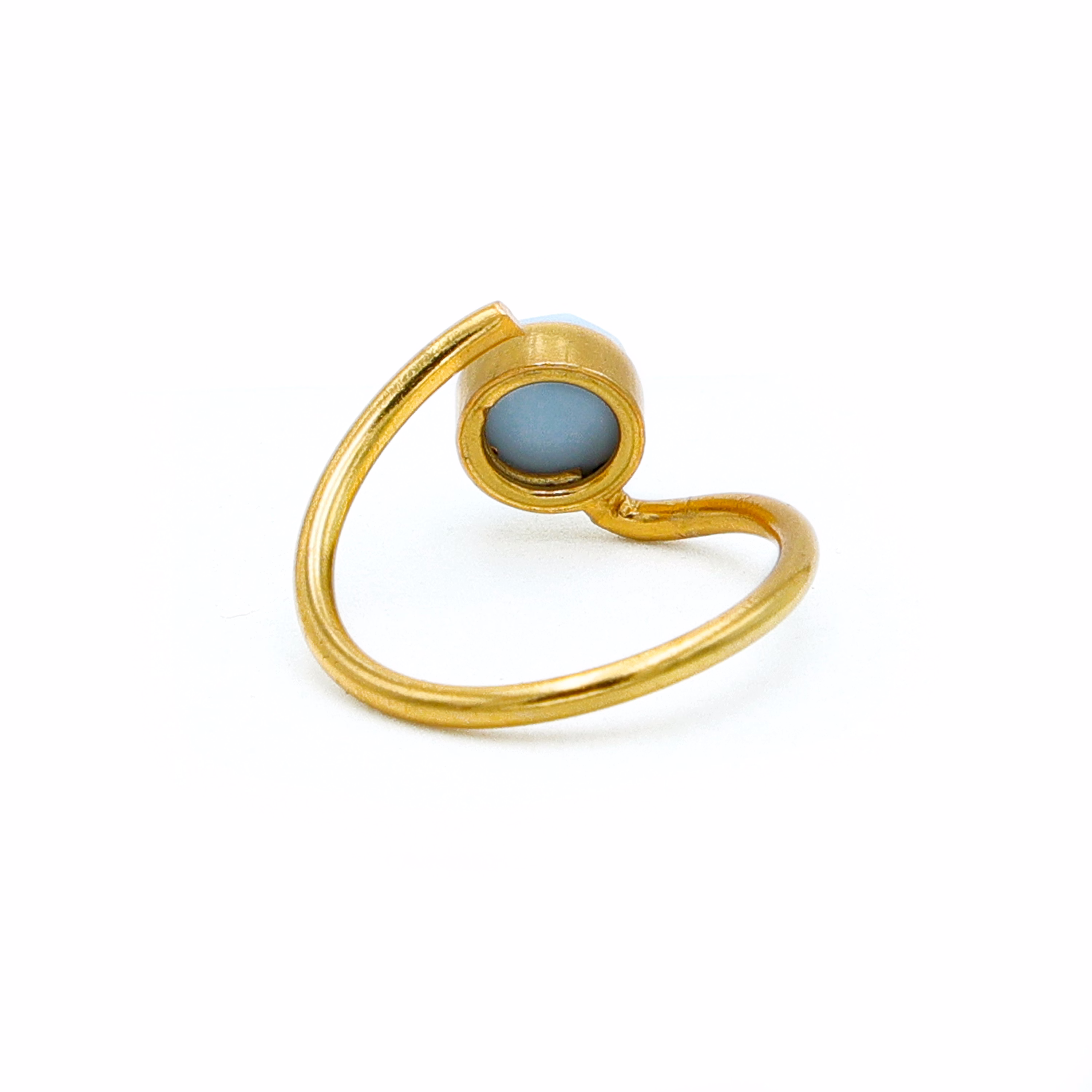 Dua Blue Opal Ring – Elegant Gold-Plated Opal Birthstone Jewelry, Gift for Women image 4