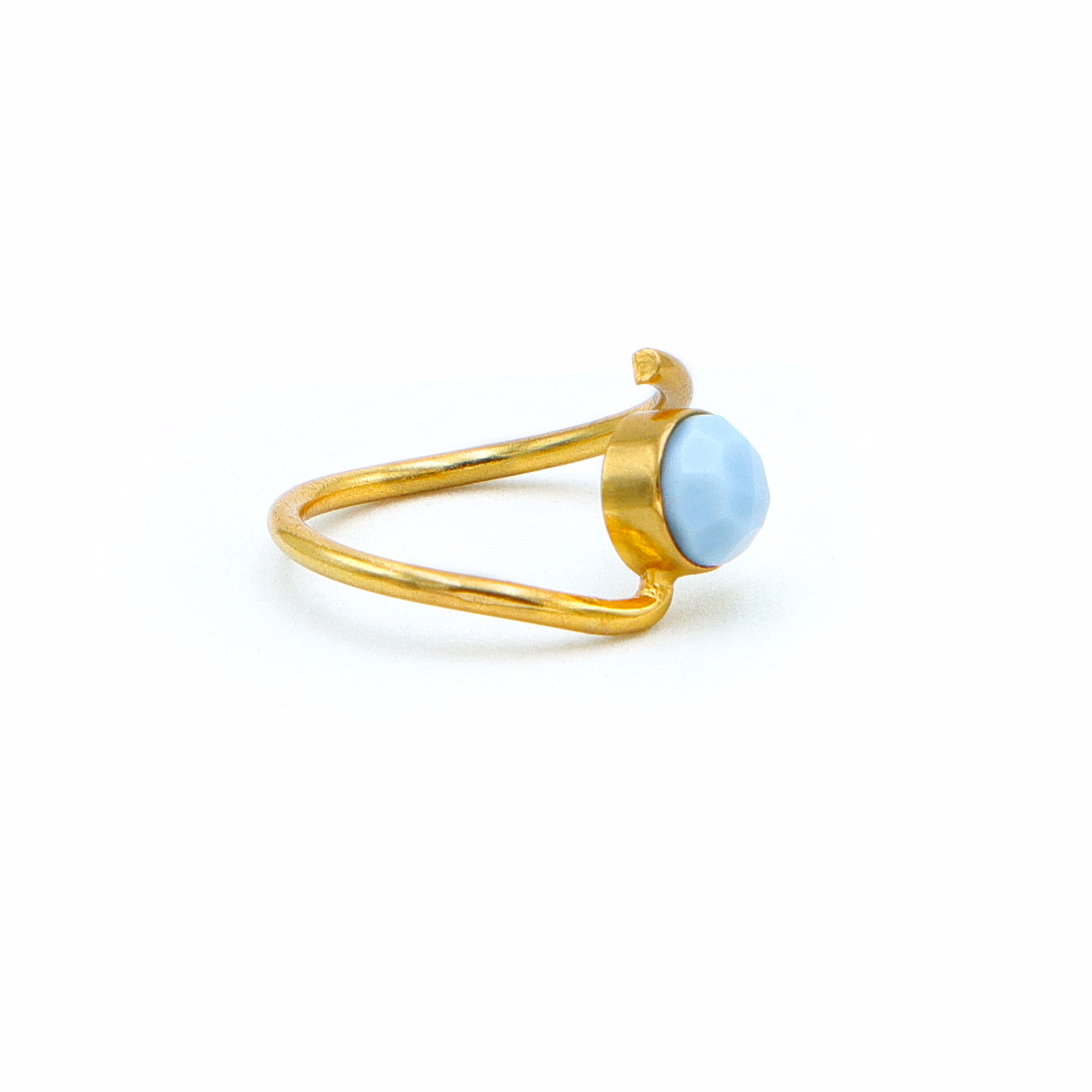 Dua Blue Opal Ring – Elegant Gold-Plated Opal Birthstone Jewelry, Gift for Women image 3