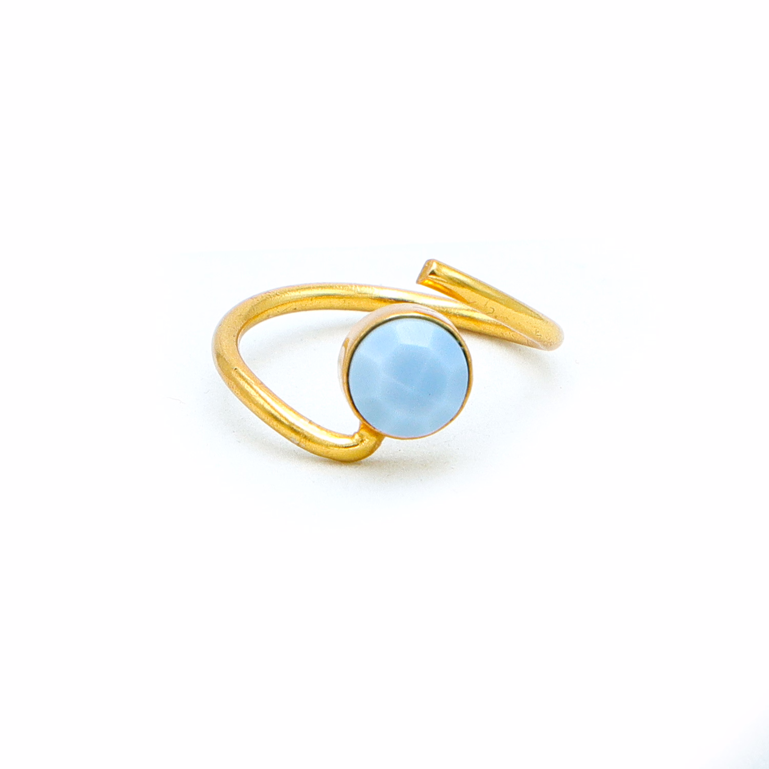 Dua Blue Opal Ring – Elegant Gold-Plated Opal Birthstone Jewelry, Gift for Women image 2