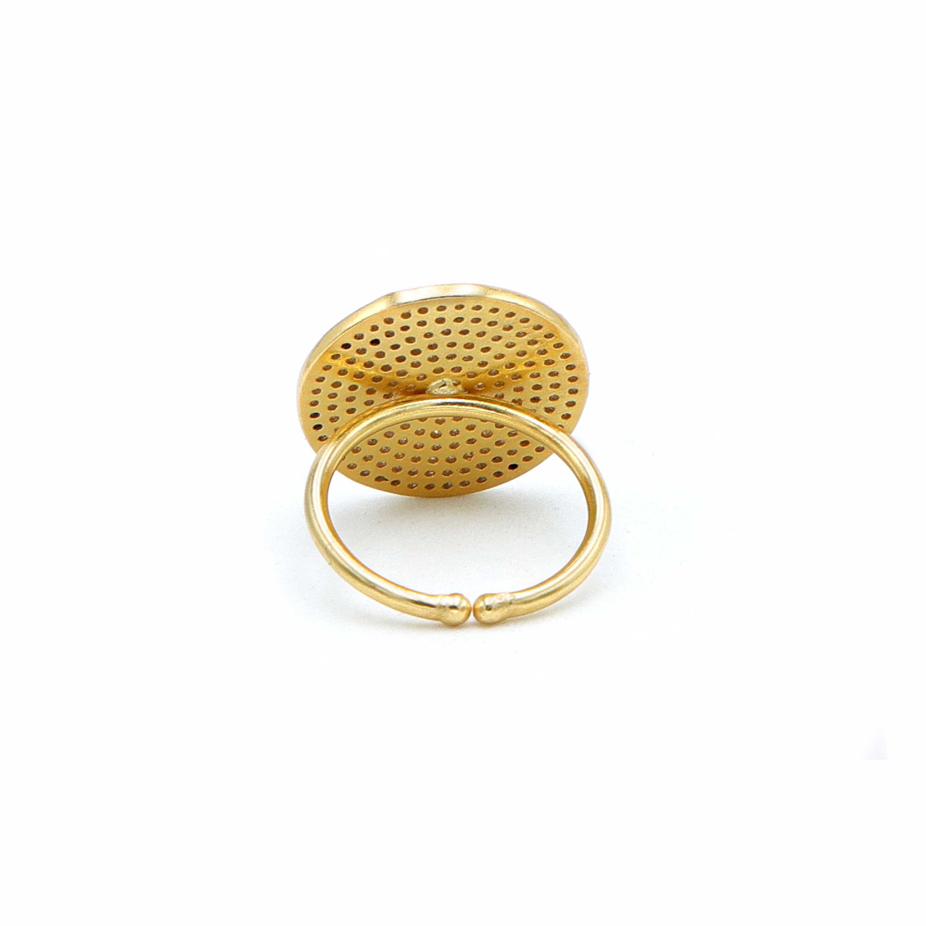 Dua CZ Round Ring – Sparkling Cubic Zirconia Gold-Plated Engagement Jewelry image 4