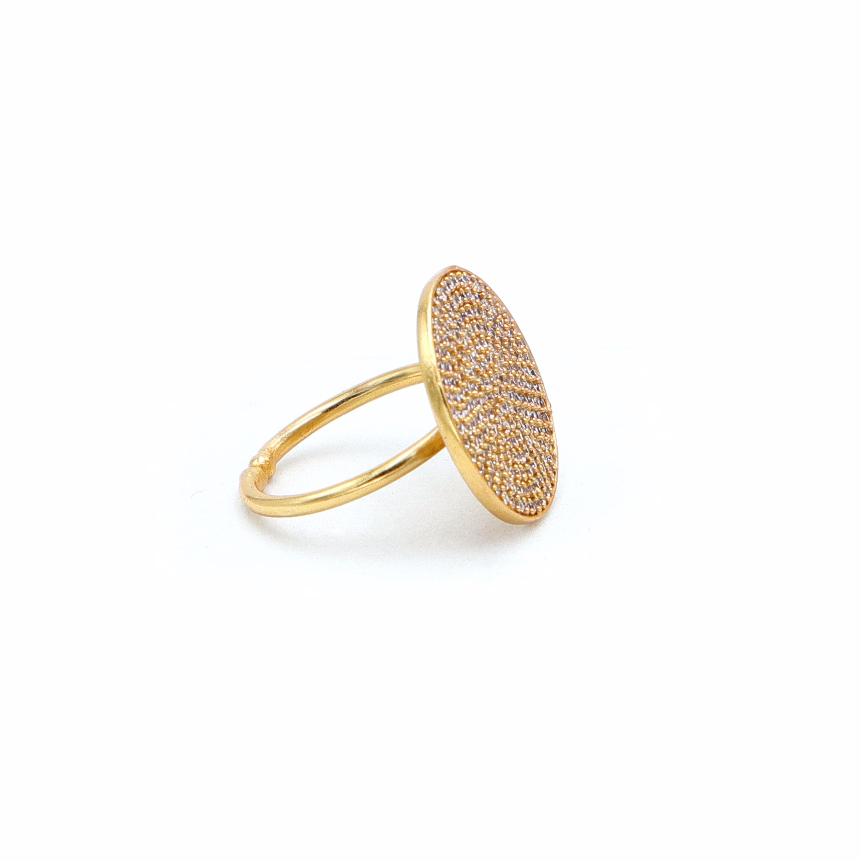 Dua CZ Round Ring – Sparkling Cubic Zirconia Gold-Plated Engagement Jewelry image 3