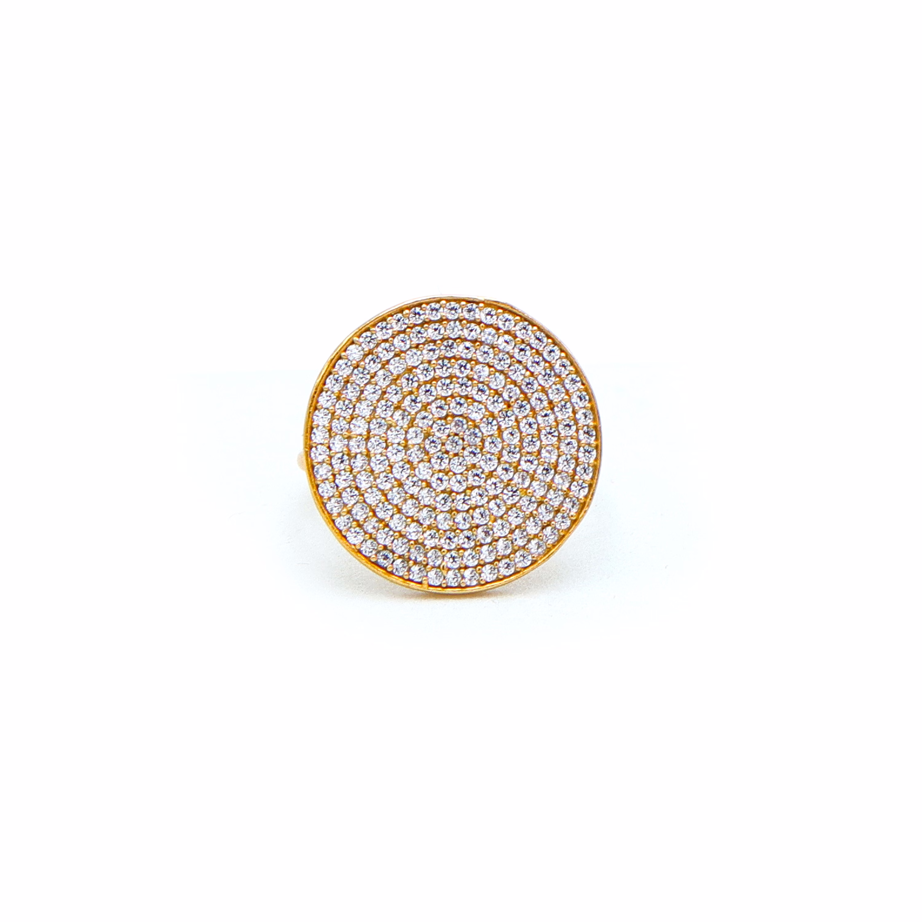 Dua CZ Round Ring – Sparkling Cubic Zirconia Gold-Plated Engagement Jewelry image 2