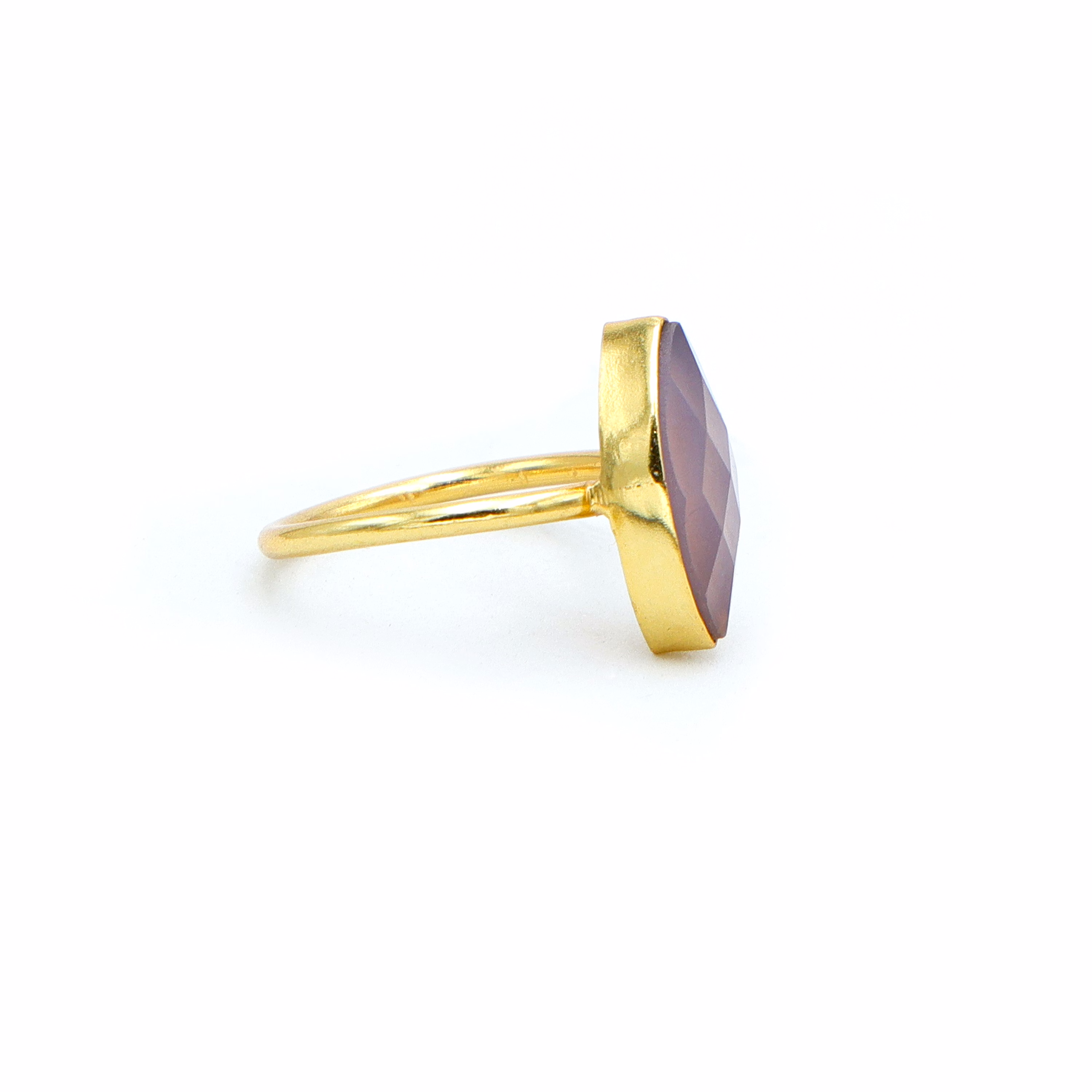 Dua Pink Calcedony Ring – Feminine Pastel Gemstone Gold-Plated Boho Jewelry image 3