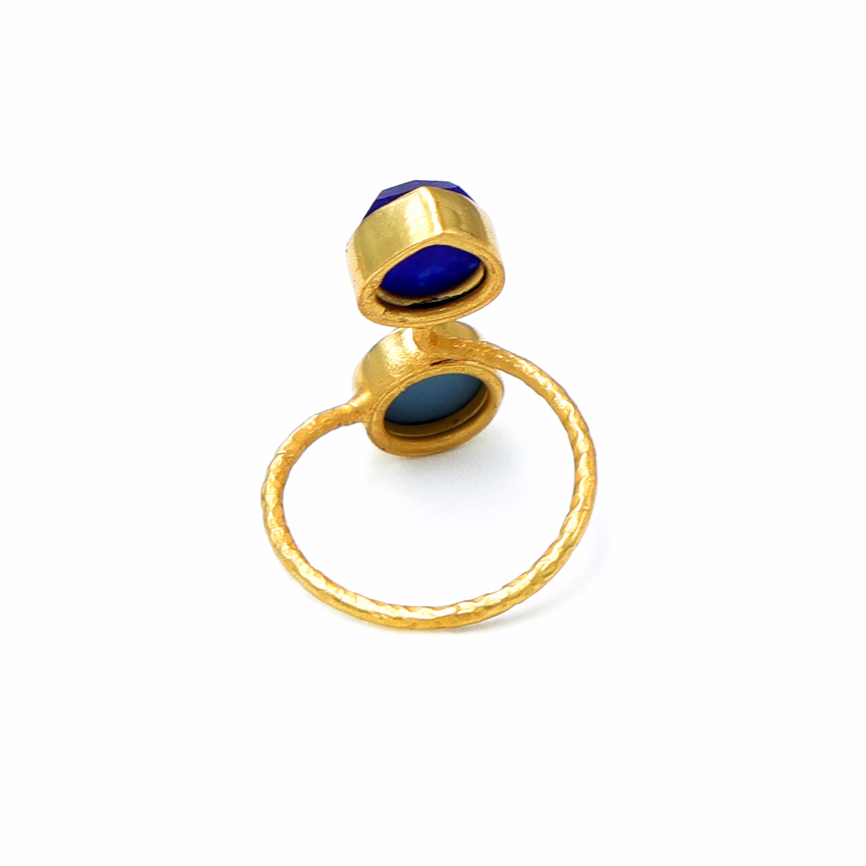 Dua Blue Jade & Blue Opal Round Heart Ring | Adjustable Gemstone Jewelry image 4