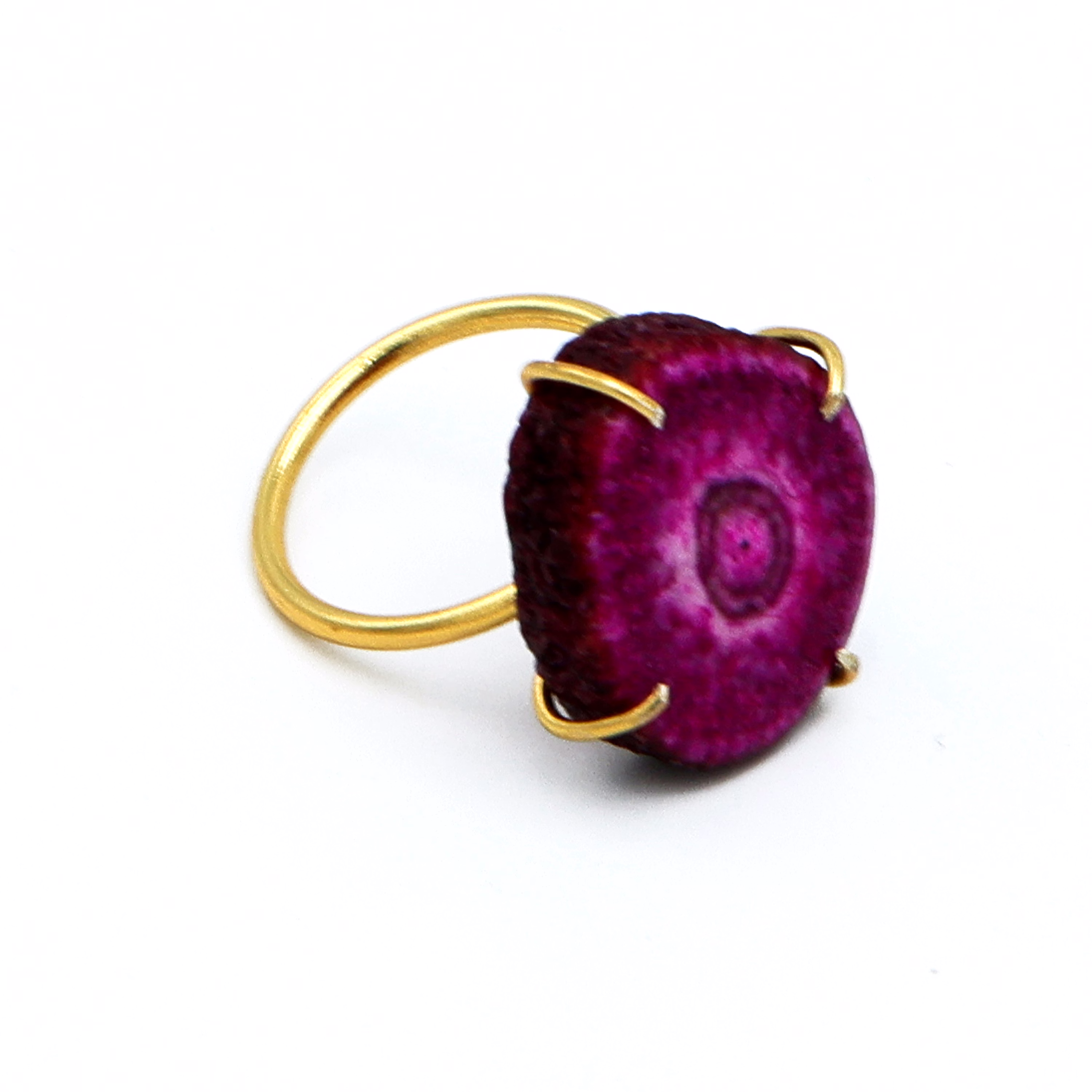 Dua Solar Quartz Gold-Plated Adjustable Ring – Bold Statement Jewelry for Women & Girls image 3