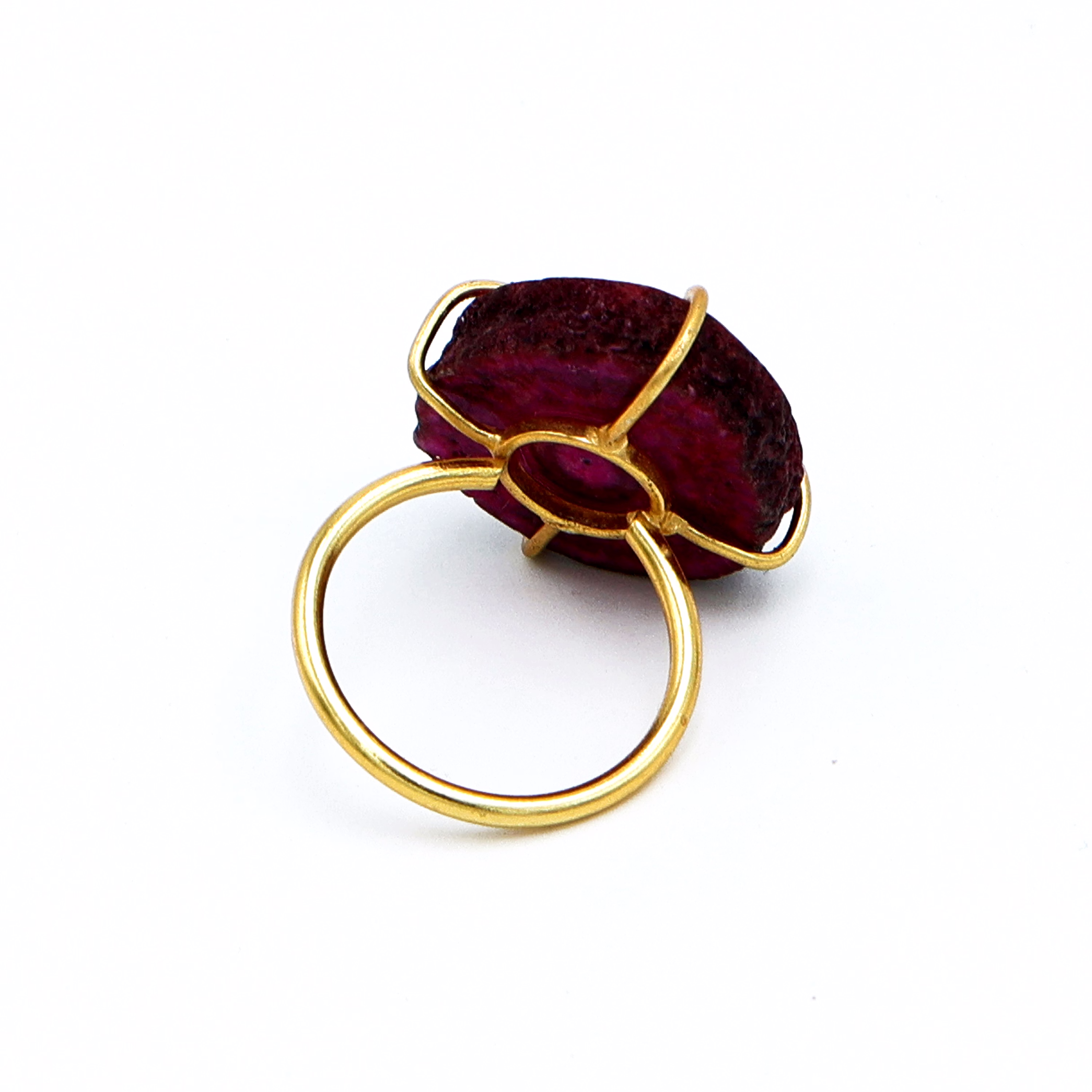 Dua Solar Quartz Gold-Plated Adjustable Ring – Bold Statement Jewelry for Women & Girls image 4