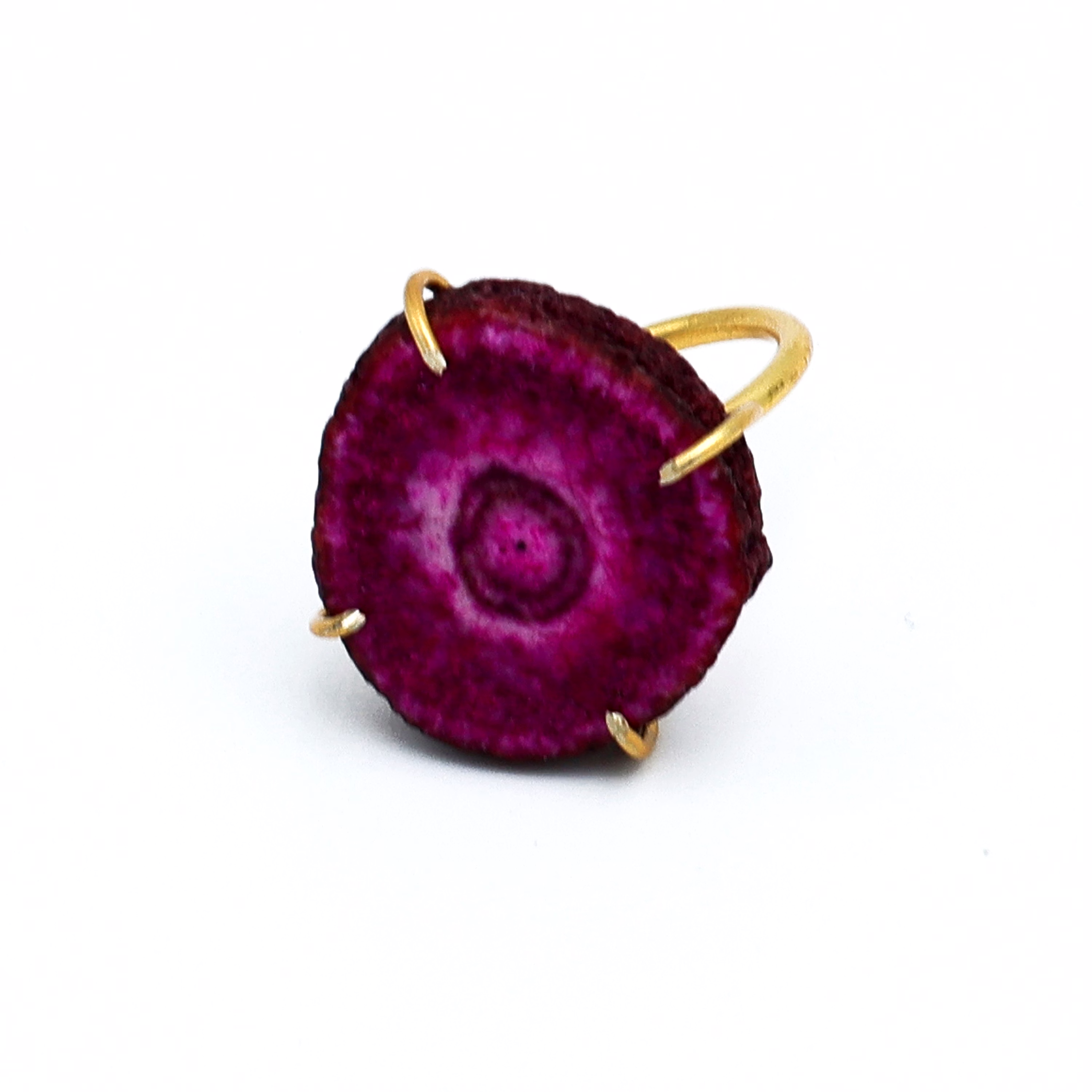 Dua Solar Quartz Gold-Plated Adjustable Ring – Bold Statement Jewelry for Women & Girls image 2