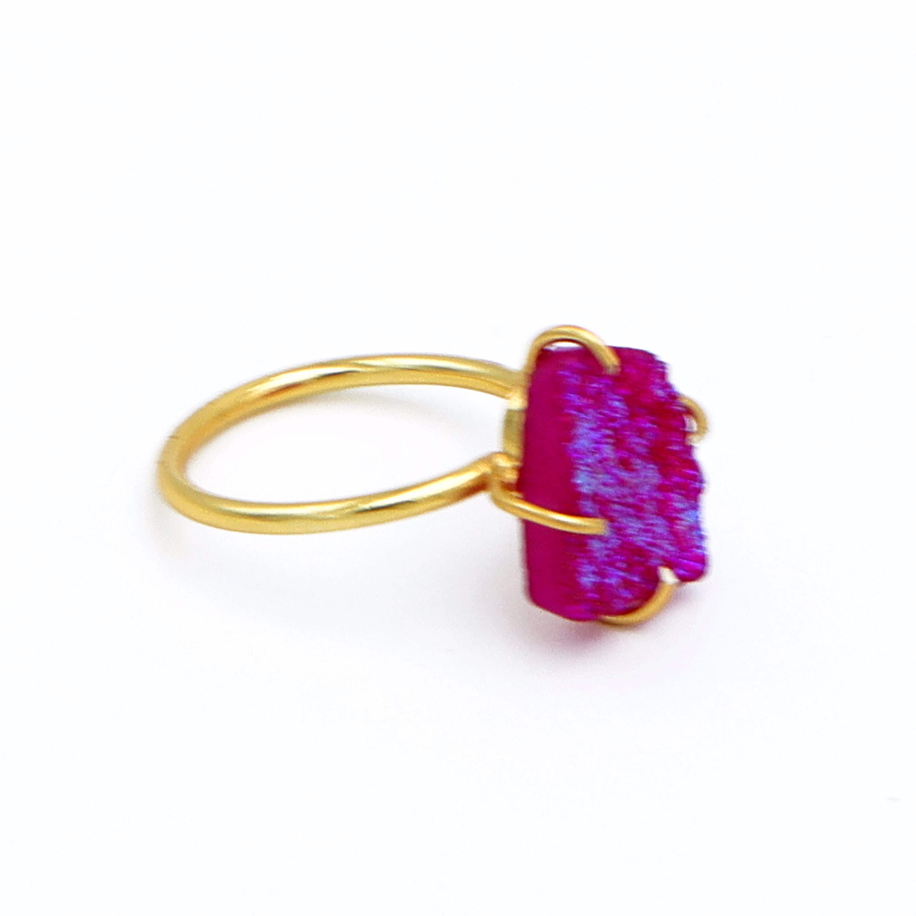 Dua Pink Druzy Gold-Plated Adjustable Ring – Minimalist Handcrafted Jewelry for Women image 3