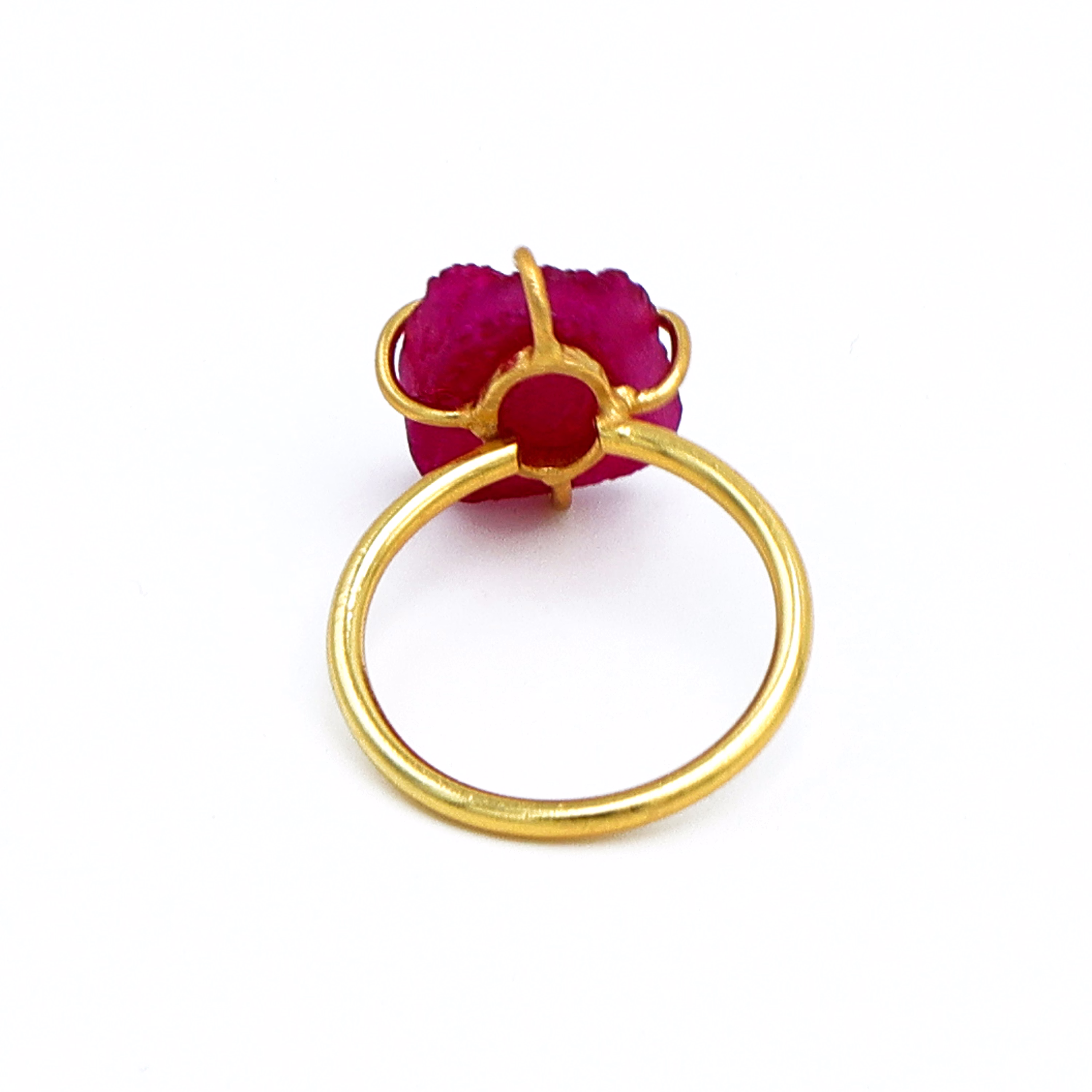 Dua Pink Druzy Gold-Plated Adjustable Ring – Minimalist Handcrafted Jewelry for Women image 4