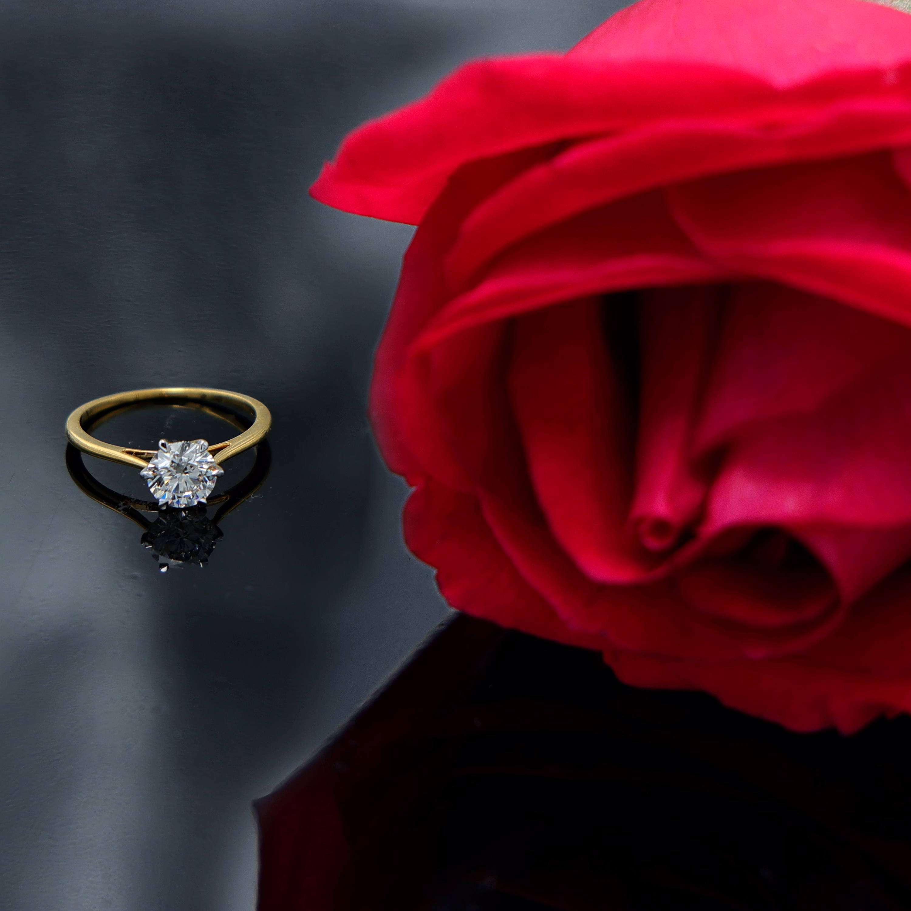Dua Lab Grown Diamond 14K Gold Solitaire Ring – Elegant Round Cut for Women (Size 14) image 1