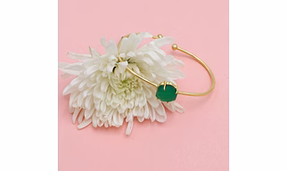 Dua Green Onyx Gold-Plated Bangle Bracelet – Elegant Natural Gemstone Jewelry for Women