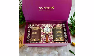 Special Darjeeling Teas Collection with Silver Coated Brass Traditional Tea Strainer