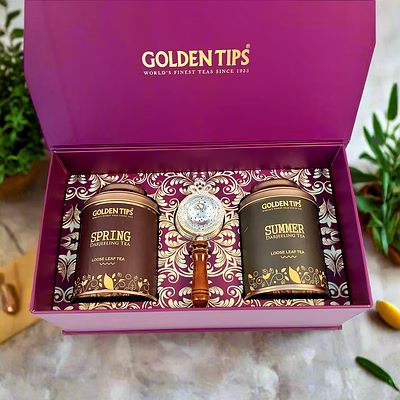 golden tips tea special darjeeling teas collection with silver coated brass traditional tea strainer