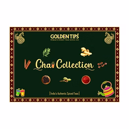 golden tips tea gift combos of masala chai, ginger mastea, saffron cardamom tea, kadak chai, cinnamon ctc tea & ginger ctc tea
