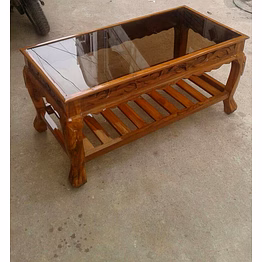 new glass sagwan center table