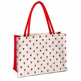 jute (red hearted)shopping bag