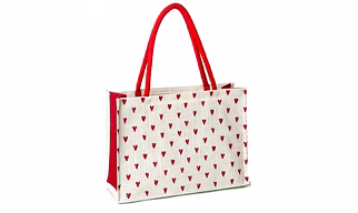 jute (red hearted)shopping bag