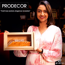 prodecor premium teak wood bread box