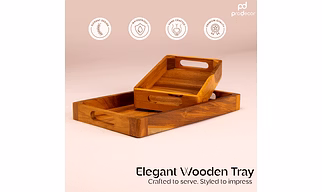Prodecor Elegant Wooden Serving Tray