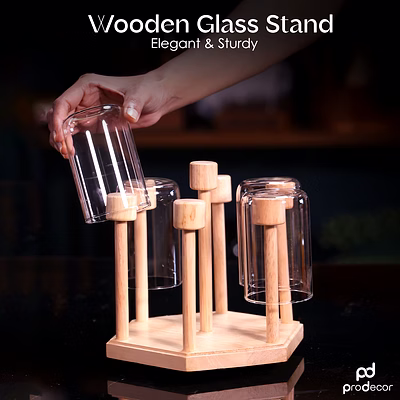 prodecor wooden glass holder stand