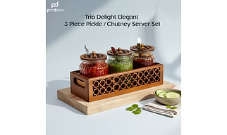 ProDecor Trio Delight Elegant 3 Piece Pickle/Chutney Server Set