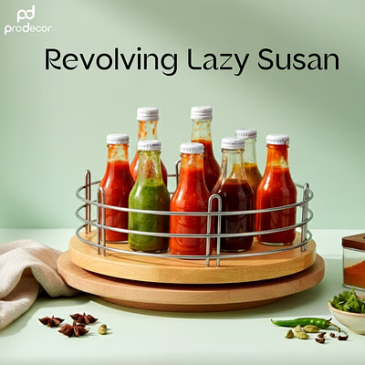 prodecor wooden rotating lazy susan