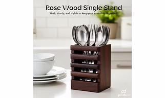 ProDecor Rose Wood Spoon Stand SIngle