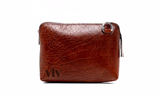 Croco-Textured Buff Leather Sling