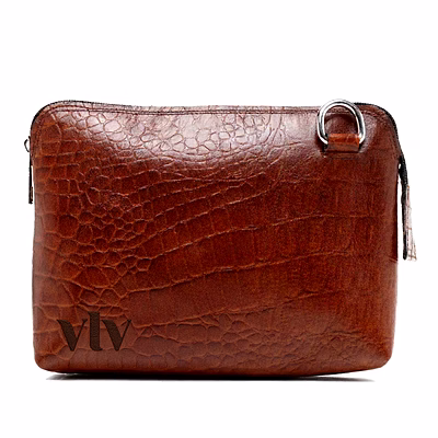 vlv croco-textured buff leather sling
