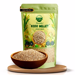 danodia foods organic kodo millet (2 lbs | 950g | 33oz) | unpolished, whole grain, gluten-free, hulled, low gi superfood of the decade | natural, non-gmo, vegan, high fiber & protein |rice alternative