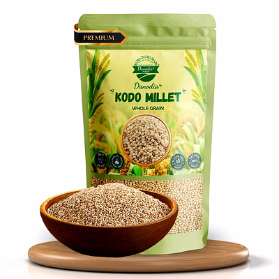 danodia foods organic kodo millet (2 lbs | 950g | 33oz) | unpolished, whole grain, gluten-free, hulled, low gi superfood of the decade | natural, non-gmo, vegan, high fiber & protein |rice alternative