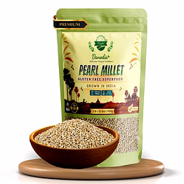 danodia foods organic pearl millet (bajra) (2 lbs | 950g | 33oz) | unpolished, whole grain, gluten-free, hulled superfood | natural, non-gmo, vegan, high fiber & protein |rotis, khichdi & porridge