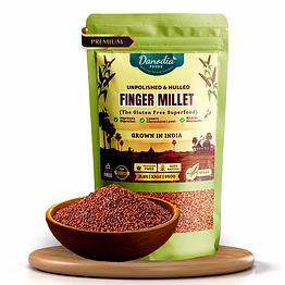 danodia foods whole grain finger millet (ragi) - 2lbs (950g) | organic, hulled, unpolished, gluten-free, natural superfood | high in iron, calcium, fiber & protein | non-gmo, plant-based, low gi
